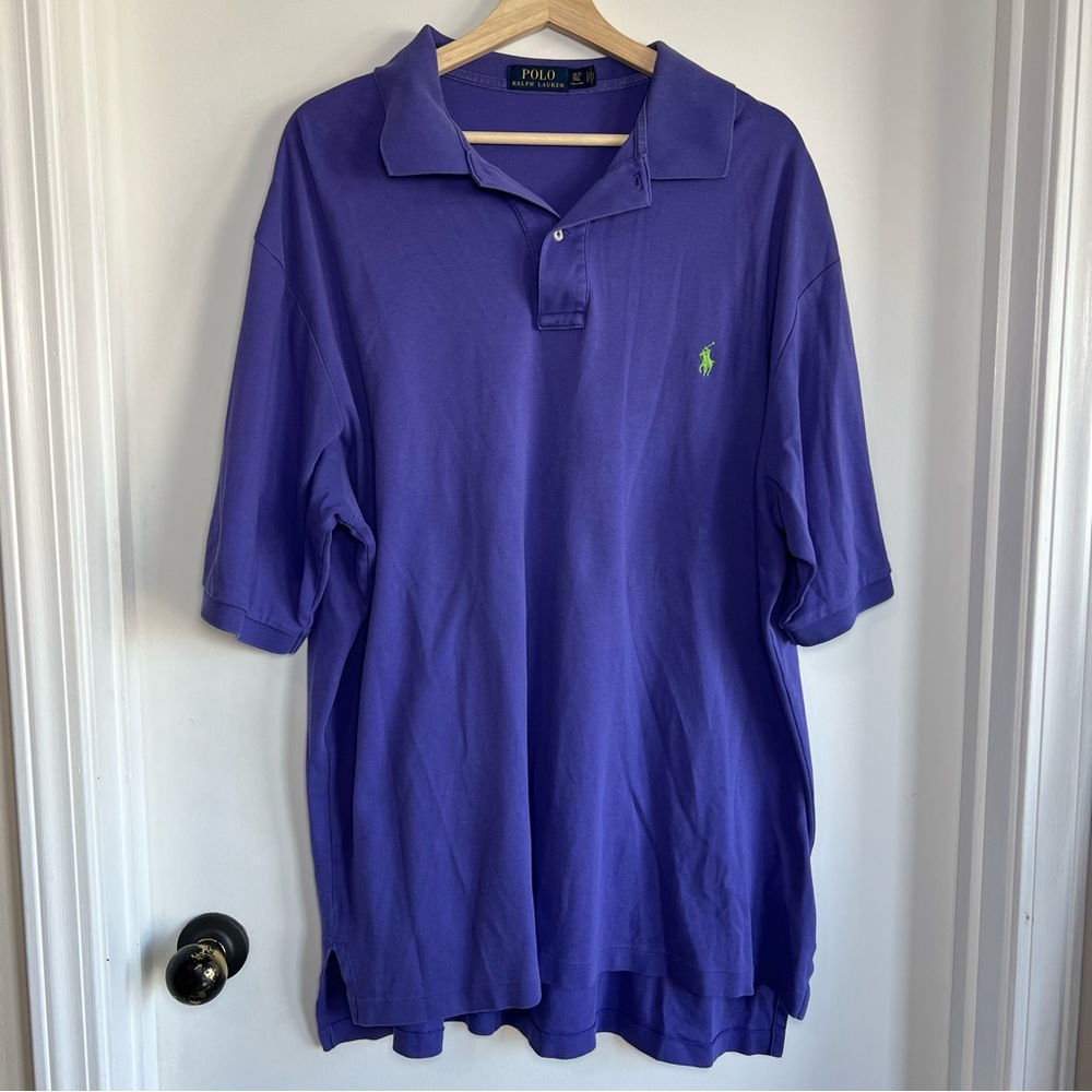 Polo Ralph Lauren Purple Cotton Short Sleeve Collared Polo, Size XL Tall